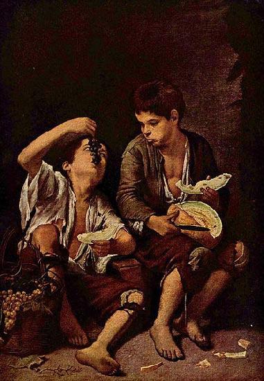 Bartolome Esteban Murillo Beggar Boys Eating Grapes and Melon Germany oil painting art